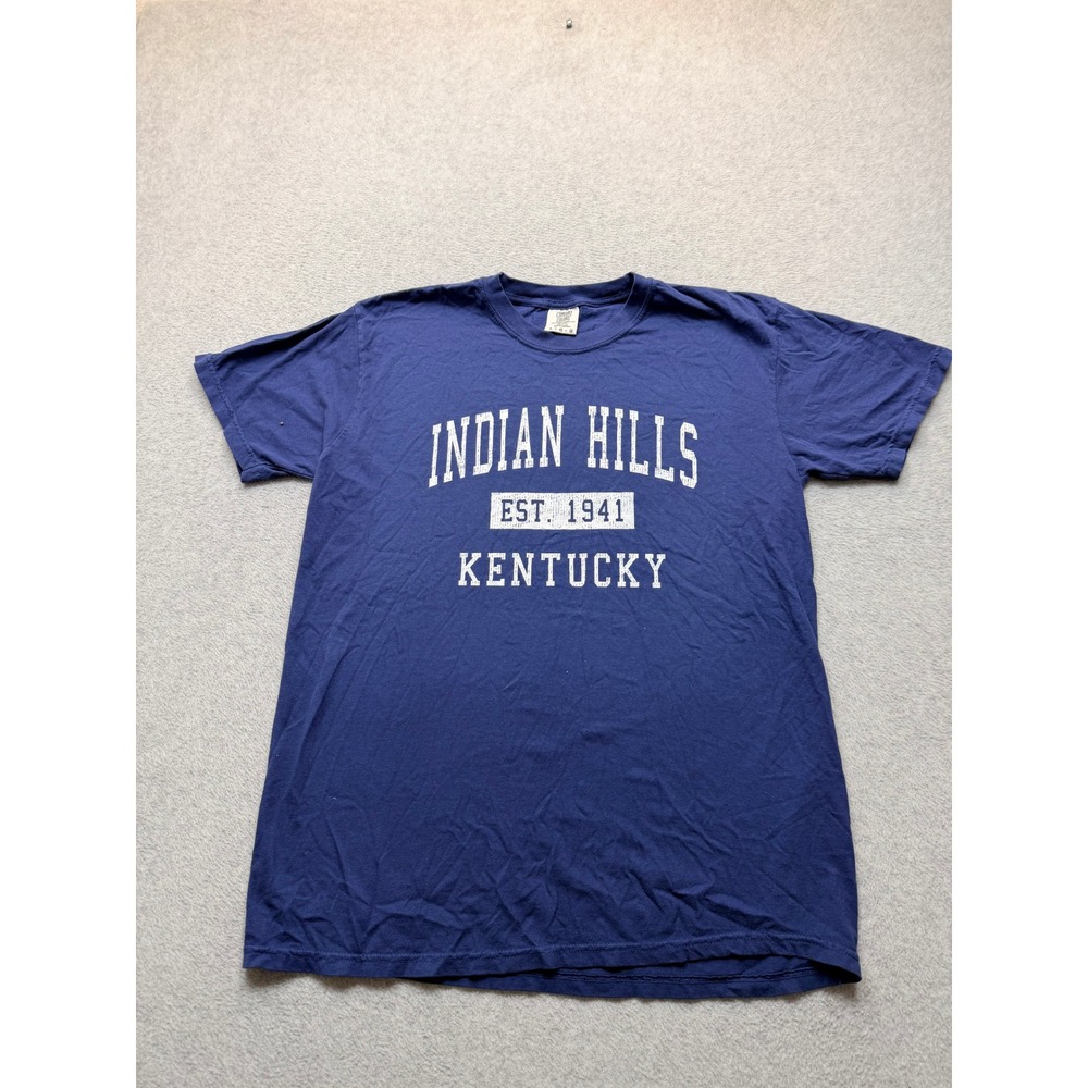 Comfort Colors Indian Hills Kentucky Est 1941 Blue Cotton T-Shirt Large